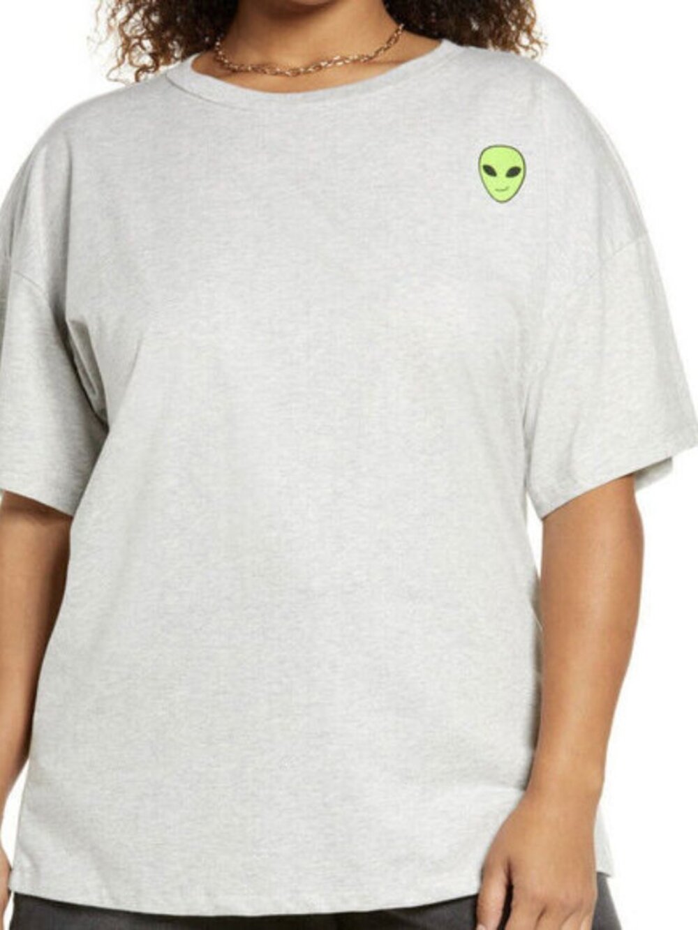BP Alien Graphic Boxy Tee Heather Gray Size 1X